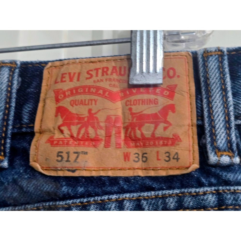 Levis 517 Bootcut Jeans Mens 36x34 Medium Wash Blue Denim Cotton Pants - Picture 5 of 11